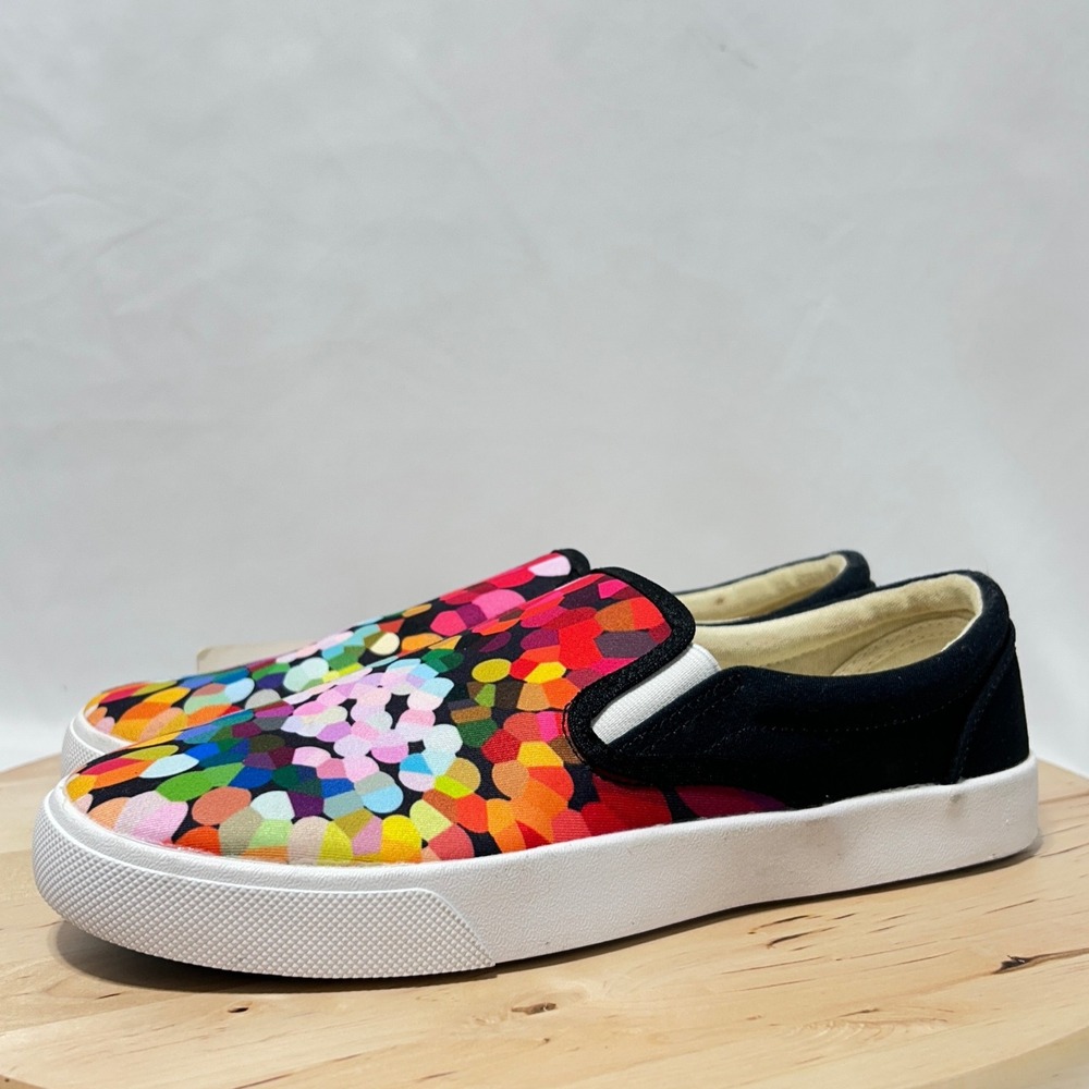 BucketFeet Adult Unisex Multicolor Canvas Slip On Sneakers NWT- W9 & M7.5 - Picture 7 of 11